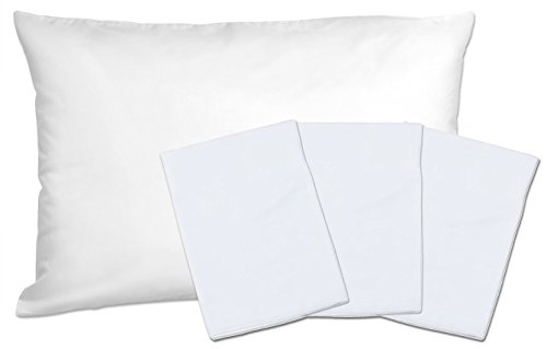 3 Bijela jastučnice za malinu - za jastuke veličine 13x18 i 14x19- pamuk s mekim sateen tlama - zatvarač