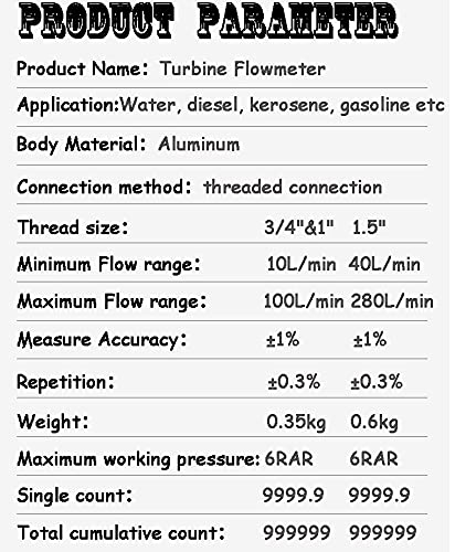 Turbinski mjerač protoka elektronički 1 1 inčni 10-100l / min ulje protočni mjerač kerozin gas metanol dizel