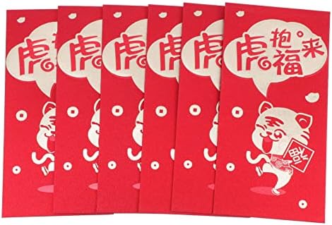 Amosfun 6kom godina Tiger Red koverte kineska Nova godina Red Lucky Money koverte Nova Godina Cartoon novac