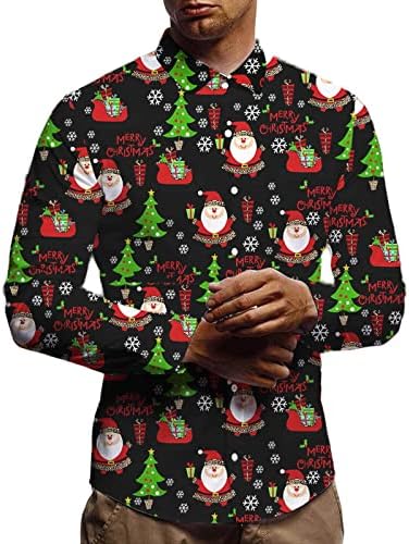 ZDDO 2022 Novi božićni mens majica dolje dizajnerskih majica, 3D smiješni Xmas Santa Claus Snowflake Print