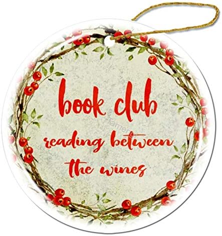Božićni ukrasi, knjigovodstveni klub smiješno čitanje između vina za odmor Božićni memorijski stablo okrugli