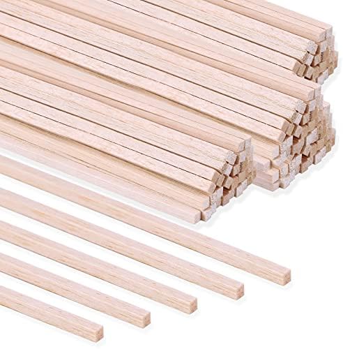 120 komada balsa drveni štapići 1/8 x 1/8 x 12 inča drvene trake Balsa kvadratni drveni tipli tvrdo drvo