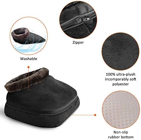Snailax 3-u-1 grijač za stopala i vibracijski masažer za stopala & masažer za leđa sa toplotom, jastučić