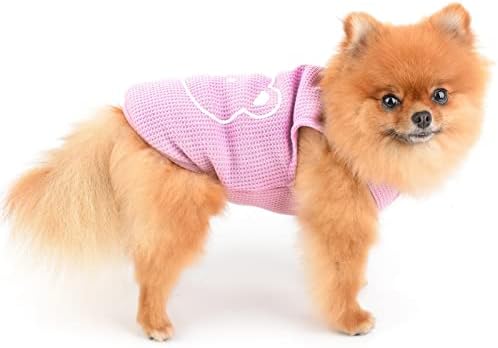 Paideful Mali pas majica crtani patch waffle Ukupno proljeće ljeto pulover bez rukava bez rukava, mekane udobne mačke kostim D-prsten unutarnji vanjski, ljubičasti, xl