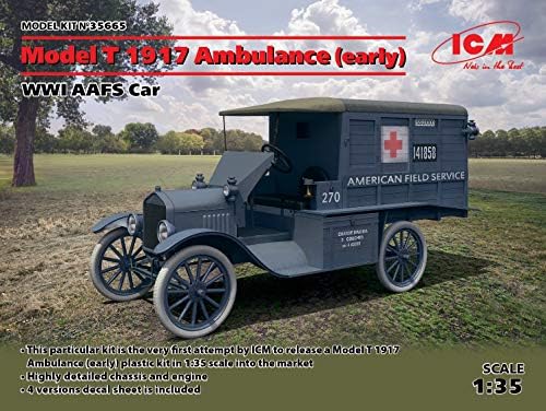 ICM ICM35665 1:35-Model T 1917 Ambulanta, automobil Aafs iz Prvog svjetskog rata