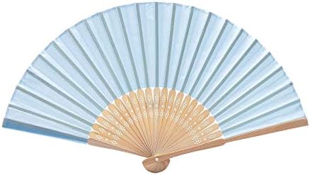 Sepwedd 50kom plava imitirana svilena tkanina bambus presavijena ruka ventilator za svadbene rekvizite za