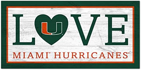 Navijačke kreacije NCAA Miami Hurricnas Uniteris University of Miami Love Sign, Boja tima, 6 X 12,