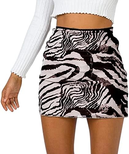 Seksi suknje za žene Trendy Pack Hip suknja Mini suknja Grabic tiskani ljetni mrežica visoki struk dvostruki