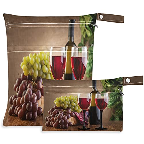 visesunny Mrtva priroda vino od grožđa 2 kom mokra torba sa džepovima sa patentnim zatvaračem periva za