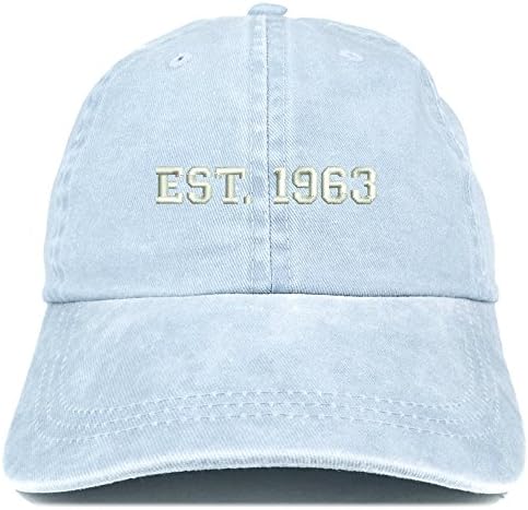 Trendy Odjeća EST 1963 vezena - 60. rođendan poklon pigment obojen kapica