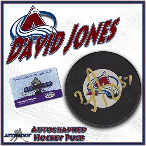 DAVID JONES potpisao COLORADO AVALANCHE Puck w /COA NHL pak sa novim autogramom