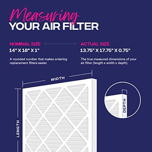 Crisp filteri, 14x18x1 Filter za vazduh, MERV 8, MPR 600, Filter za vazduh AC peći, 4 pakovanja