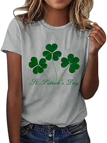 CGGMVCG ST PATRICKS Dnevne majice za žene modna casual top košulja kratkih rukava okrugli vrat zeleni vrhovi za žene St Patricks