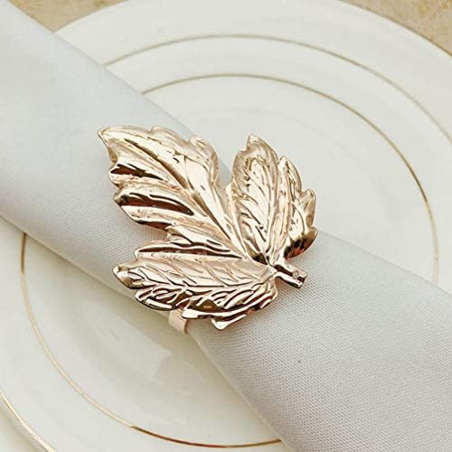 Bestoyard 3pcs javorov list rings prsten od metalnih držača salveta za večeru stolni dekor za božićne praznike