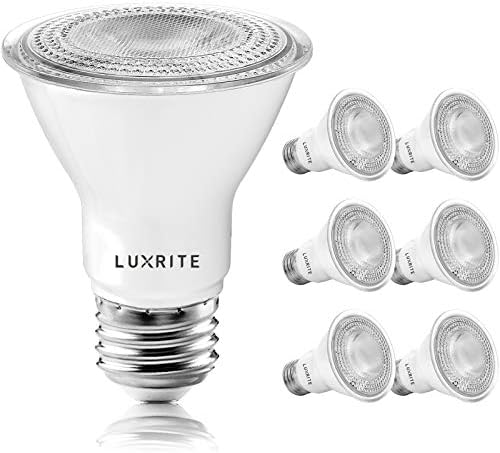 LUXRITE 6 Pack PAR20 LED Sijalice, 50W ekvivalentno, 3500K prirodno bijelo, LED reflektorska sijalica sa