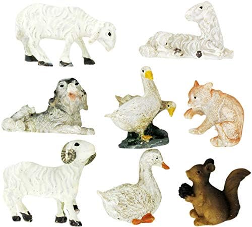Ferrari & amp; Arrighetti set za jaslice : figurice životinja - guske, pas, mačka, vjeverica, Ovna i Ovan,