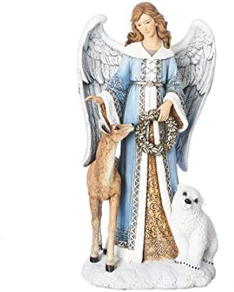 Roman Plavi anđeo sa jelenom i polarnim medvjedom za odmor od 13 inča figurice