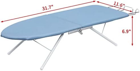 ALIMORDEN mali stol za peglanje sa držačem željeza kompaktna sklopiva daska za peglanje sa nogama i poklopcem
