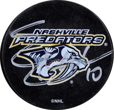 Martin Erat potpisao Nashville Predators Logo Hockey Puck 10-JSA RR76690-potpisani NHL Pakovi