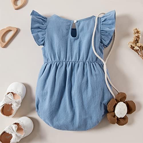 Patpat 3 pakovanja Dječja djevojačka kaiševa haljina haljina za dojenčad solidna boja polka dot a linija