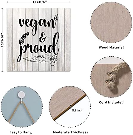 Dekorativna kuhinja Znak drveta WOOD potporan Vegan ponosan drveni odbor Drvena ploča sa konopom seoskim