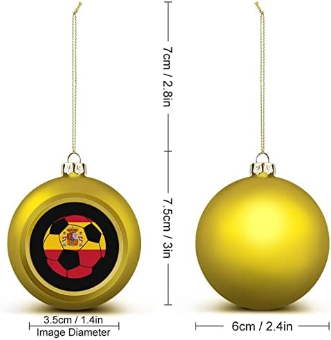Španija Soccer Božić Ball Ornamenti Božić Tree Viseće Kugle Dekoracije Zlato Crveno