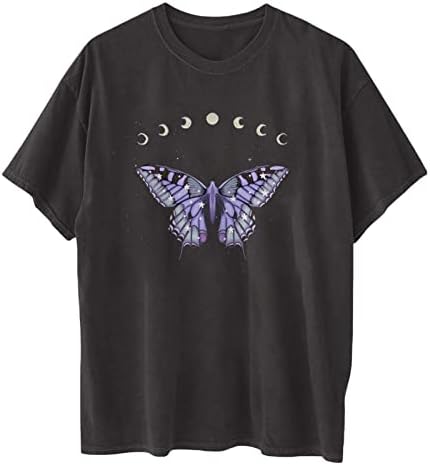 BMISEGM ženska bluza opuštena leptir majica T majice Ljetna casual pamučna košulja kratkih rukava