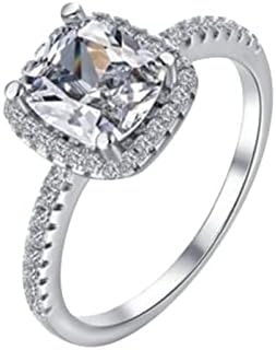 Ženski prstenovi modni kvadratni dijamantni prsten za žene S925 Angažman prsten cirkon Par prstenovi za