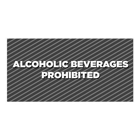 CGsignLab | Alkoholna pića zabranjena -stripe siva prozor Cling | 24 x12
