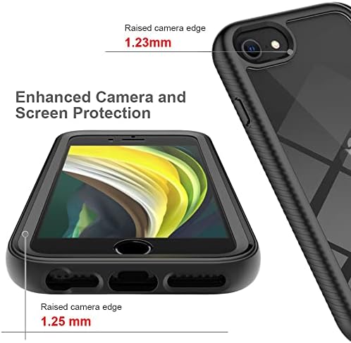 Kućište telefona Poklopac pune zaštite Kompatibilan je s iPhone 6/7/8 / SE 2020 Hard PC + Mekani silikonski TPU 3in1 zaštitni poklopac za zaštitu od udarca s ugrađenim osjetljivim na osjetljivim zaštitnim zaštitom osjetljivih na dodir