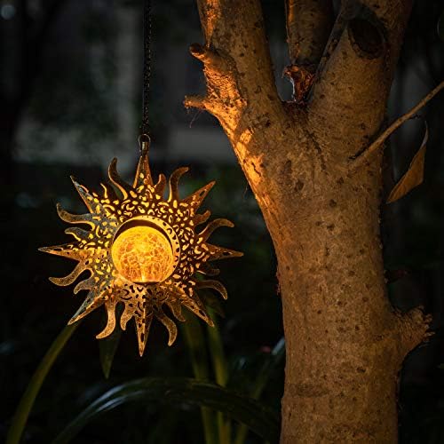 Amugmilk solarna svjetla vanjski vrt dekor viseći lampioni dekoracija metalni suncokret pokloni Vodootporan