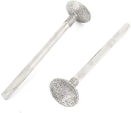 X-DREE Silver Tone Metallic drill hole okruglog oblika T glava dijamantna montirana tačka brusilica buffering