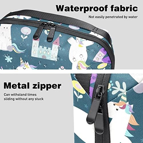 Torbica za nošenje putna torbica torba USB kabl Organizator džepni dodatak Zipper novčanik, Unicorn Cartoon
