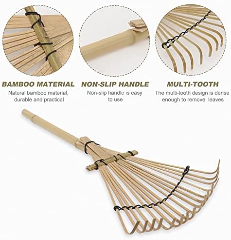 Baštenske grablje bambusove tkane grablje stočni stajnjak alat za čišćenje Drljača za čišćenje sakupljanje