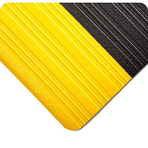 Wearwell 451, 38x3x6BYL TUF spužvasta prostirka, 6 'dužina x 3' Širina x 3/8 Debljina, crna sa žutom