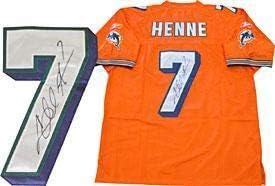 Čad Henne Autographing / potpisan autentičan miami dupin narančasti dres - autogramirani NFL dresovi
