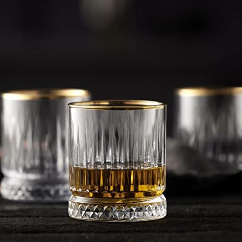 Lyngby Glas 15564 Firenze Gold viski viski čaše, set od 4, 11,8 fl oz, bistro