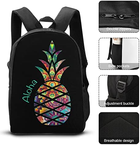 Aloha školski ruksak od ananasa Setovi za učeničku slatku štampanu vrećicu za knjige sa izolovanom kutijom