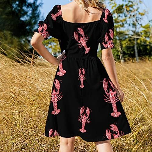 Peace Love Crawfish ženske ljetne lepršave kratke suknje haljine Casual Print Swing haljine