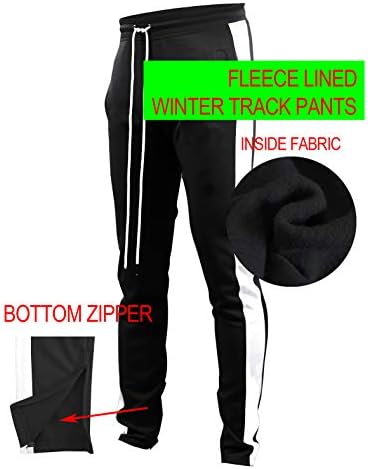 SCREENSHOT muške Hip Hop Premium tanke zimske flis obložene pantalone-Atletski Jogger donji deo sa bočnim