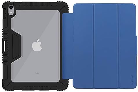 Bigphilo [SPA serija Heavy Duty zaštitna futrola za 11-inčni iPad Pro, rubni jasan slučaj + trifold stalak prednji poklopac, [ugrađena držač olovke] Pametni folio za iPad Pro 11 , mornarsko plavo