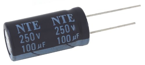 NTE Electronics VHT3.3m450 serija VHT aluminijski elektrolitički kondenzator, radijalni olov, 105 stepeni max temp, 3,3 μF kapacitet, 20% tolerancija, 450 V