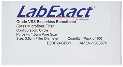LabExact 1200570 VSS stakleni Filter od mikrovlakana, borosilikatno staklo bez vezivanja, 1,5 µm, 3,5 cm