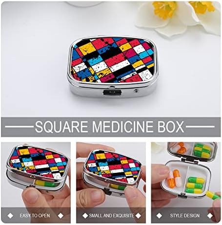 Dozator za pilule kvadratna kutija za pilule u boji prenosiva metalna kutija za pilule za pilule / Vitamin