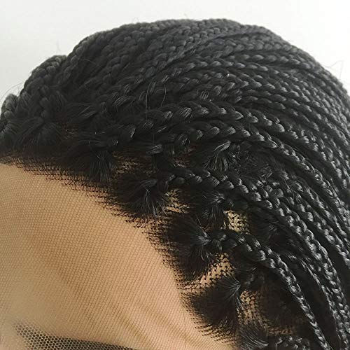 SERENEWIG 20 kutija pletene čipkaste prednje perike Drag Queen puna pletenica s prirodnom linijom kose polu ručno izrađene sintetičke ljepljive pletene perike za crne žene svakodnevno nošenje