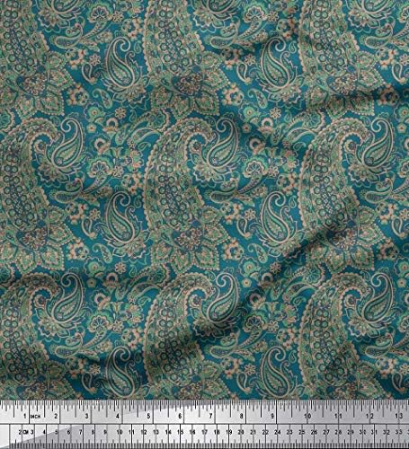 Soimoi pamučna tkanina od dresa umjetnička Paisley Print tkanina po dvorištu širine 58 inča