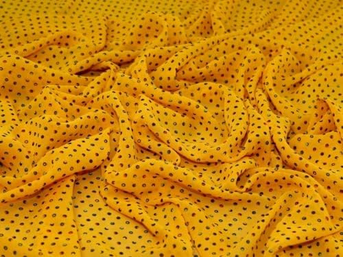 Minerva Sheer šifon tkanina žuta-po metru