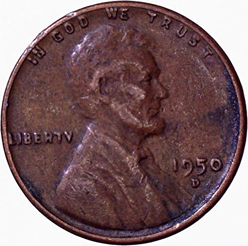 1950 d Lincoln pšenica Cent 1c vrlo dobro