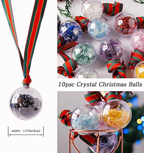 Runyangshi 10kom prirodni Crystal Chips Božić ukrasi Balls Božić drvo Balls ukrasi Set Crystal Chips Clear