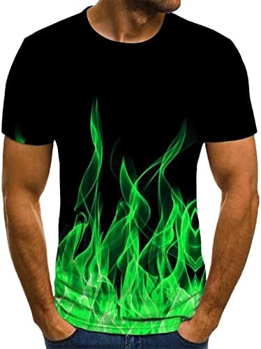 Majice za muške kratkih rukava 3D plamena tiskani okrugli vrat Slim Sport Casual Pulover TEE majice Bluze